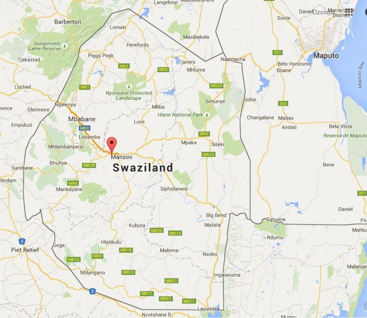 Mapa de matsafa Swazilandia