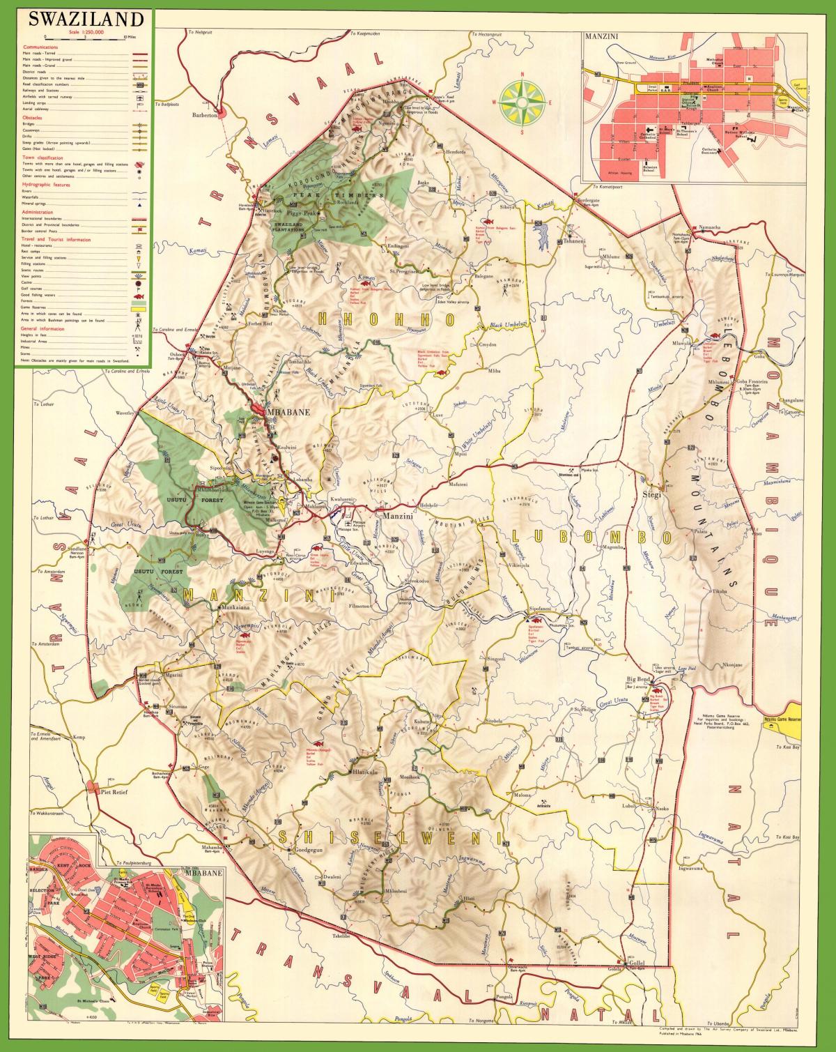 Mapa de Swazilandia detallada