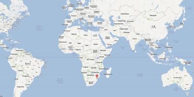 Mapa de Swazilandia en el mundo